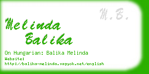 melinda balika business card